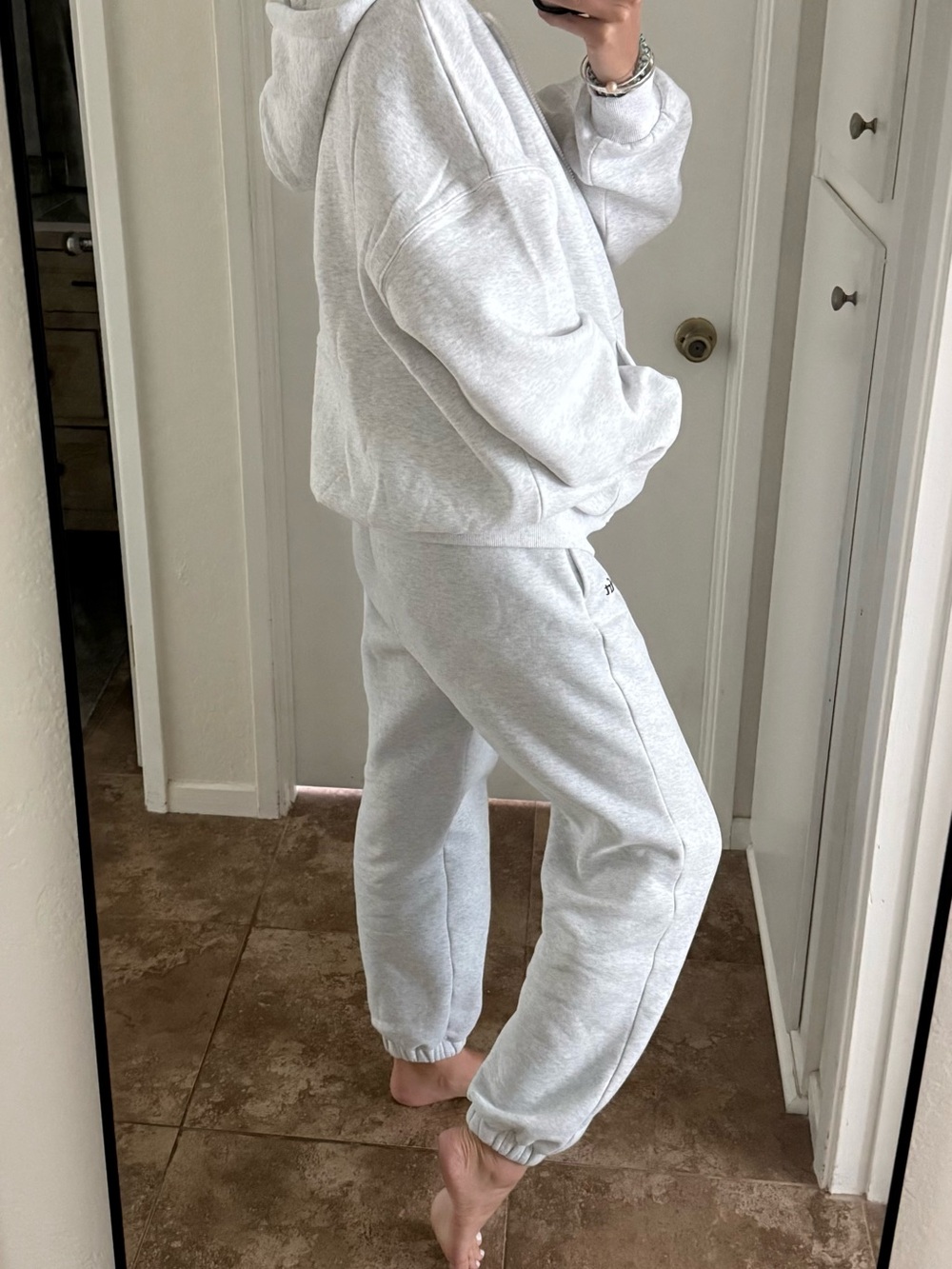 Comfort Zip Hoodie & Sweatpants Set in Light Gray - Picture 8 of 9